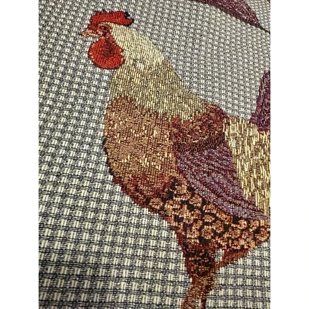 Rooster Tapestry Placemats Set / 4 Kitchen Woven 12